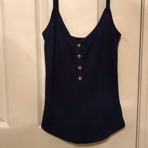 Blue buttoned tank top